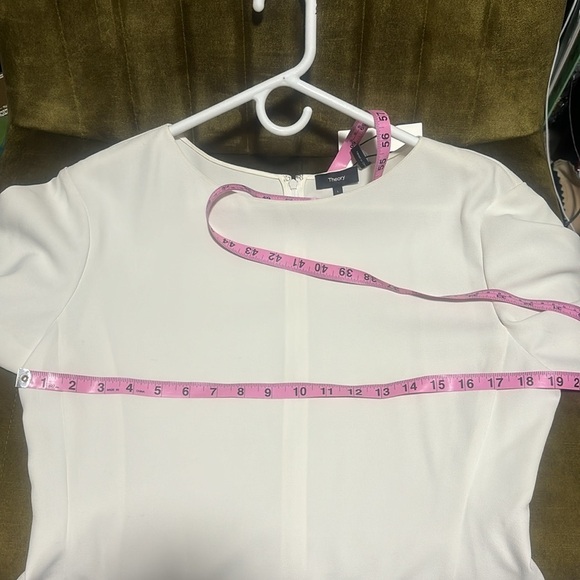 Theory Crepe ivory short sleeve butterfly top size large NWT - Picture 9 of 9